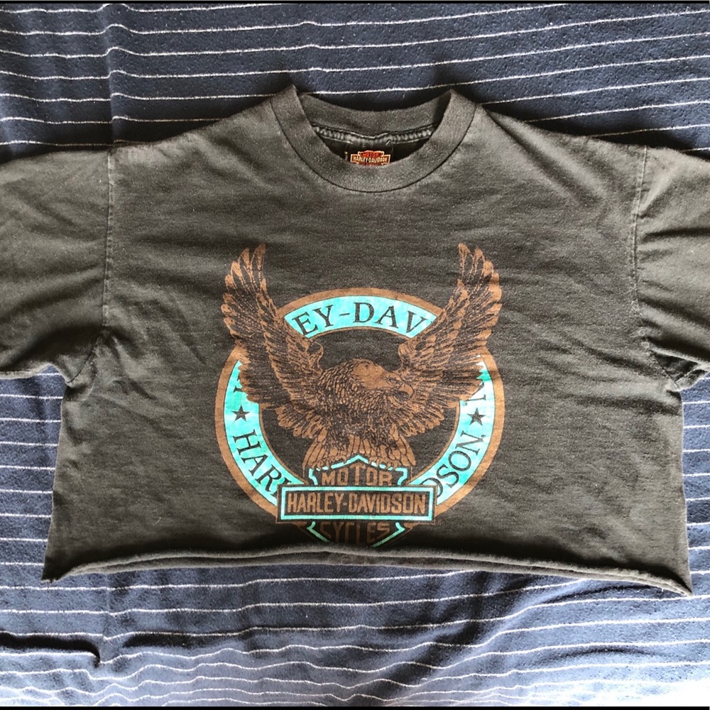 Cropped Vintage Harley Davidson Tee - San Fran